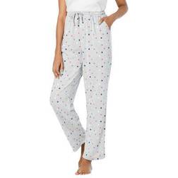 Dreams & Co Women's Knit Sleep Pant Plus Size - Heather Grey Multi