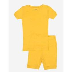 Leveret Toddler Unisex Solid Color Short Pajama Set - Yellow