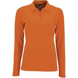 Sols Women's Perfect Long Sleeve Pique Polo Shirt - Orange