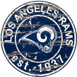 Fan Creations Los Angeles Rams Round Distressed Sign Board