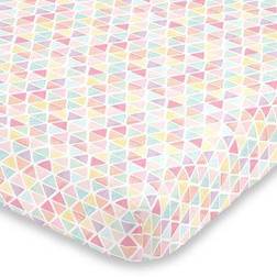 NoJo Watercolor Rainbow Mosaic Super Soft Fitted Crib Sheet 28x52"