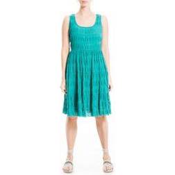 Max Studio Textured Sleeveless A-Line Dress - Capri Green