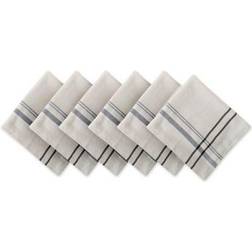 Zingz & Thingz French Striped Cloth Napkin White (50.8x50.8)