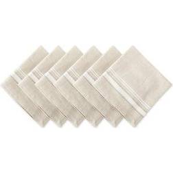 Zingz & Thingz French Striped Cloth Napkin White (50.8x50.8)