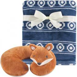 Hudson Travel Neck Support Pillow and Blanket Set Modern Fox