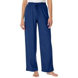 Dreams & Co Women's Knit Sleep Pant Plus Size - Evening Blue