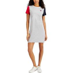 Tommy Hilfiger Women's Colorblocked Heart T-shirt Dress - Stone Grey Heather