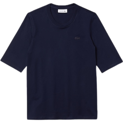 Lacoste Women’s Crew Neck Cotton T-shirt - Navy Blue