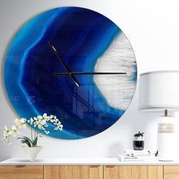Design Art Blue Agate Crystal Oversized Modern Wall CLock Wall Clock 23"
