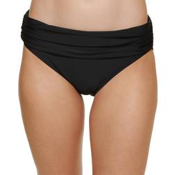 Tommy Hilfiger Ruched Fold Over Bikini Bottoms - Black