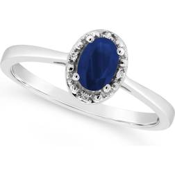 Accent Frame Ring - Silver/Sapphire/Diamond