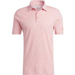 Adidas Men's Abstract Print Polo Shirt - Almost Pink/Semi Turbo