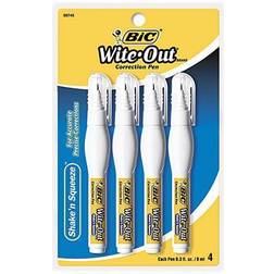 Bic Wite-Out Shake 'n Squeeze Correction Pen, 8 ml, White, 4/Pack