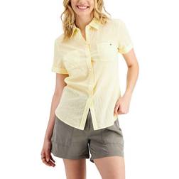 Tommy Hilfiger Women's Cotton Striped Camp Shirt - Snapdragon