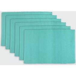 Design Imports Ribbed 6-pack Place Mat Blue (48.26x33.02)