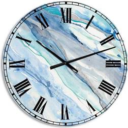 Design Art Blue Silver Spring Wall Clock 36"