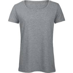 B&C Collection Women's Triblend Short-Sleeved T-shirt - Heather Light Grey