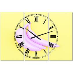 Design Art Pink Banana Wall Clock 36"