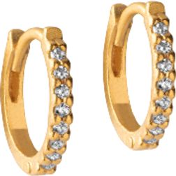 ENAMEL Copenhagen Petite Flora Hoops 8mm - Gold/Transparent