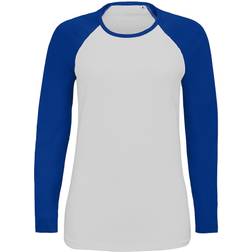 Sols Milky Contrast Long Sleeve T-shirt - White/Royal Blue