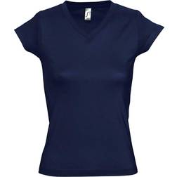 Sols Moon V Neck Short Sleeve T-shirt - French Navy