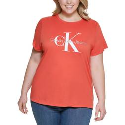 Calvin Klein Trendy Foil Logo Graphic T-shirt Plus Size - Poppy Red