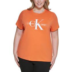 Calvin Klein Trendy Foil Logo Graphic T-shirt Plus Size - Papaya