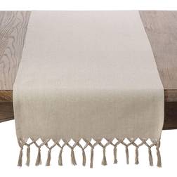 Saro Lifestyle Knotted Tassel Tablecloth Brown (228.6x40.64)