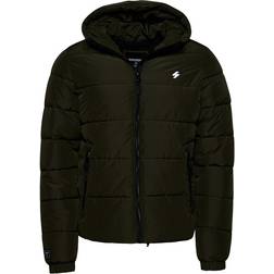 Superdry Sports Puffer Hooded Jacket M - Dark Moss