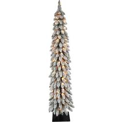 Puleo International Flocked Alpine Pencil Christmas Tree