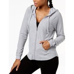 Calvin Klein Performance Ruched-Sleeve Zip Hoodie Women - Pearl Grey Heather