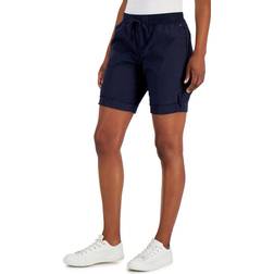 Tommy Hilfiger Women's Rolled-Cuff Utility Shorts - Sky Captain