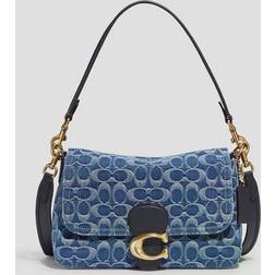 Coach Soft Tabby Shoulder Bag with Logo Print - Blue