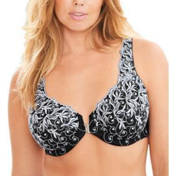 Amoureuse Embroidered Front Close Underwire Bra - Black Silver