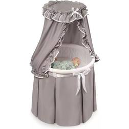 Badger Basket Empress Round Baby Bassinet with Canopy 29.2x29.2"