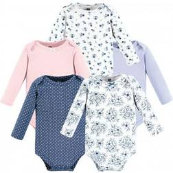 Hudson Cotton Long-Sleeve Bodysuits 5-pack - Blue Toile (10118764)