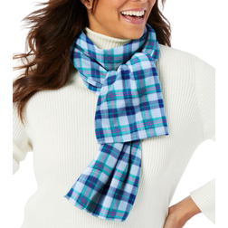 Woman Within Fleece Scarf - Ice Blue Plaid