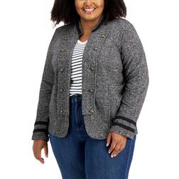 Tommy Hilfiger Military Band Jacket Plus Size - Black Multi