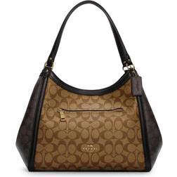 Coach Kristy Shoulder Bag In Blocked Signature Canvas - Gold/Khaki Brown Multi