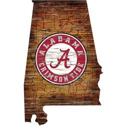 Fan Creations Alabama Crimson Tide Distressed State with Logo Sign Board