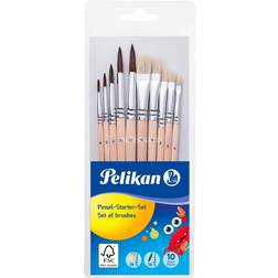 Pelikan 700405 Brush Starter Set with 5 Hair and 5 Bristle Brushes
