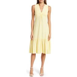 Calvin Klein Gauze Knot Front Midi Dress - Popcorn