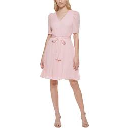 Tommy Hilfiger Swiss Dot Fit & Flare Dress - Ballerina Pink