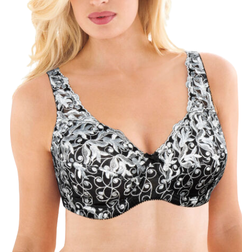 Amoureuse Embroidered Underwire Bra - Black Silver