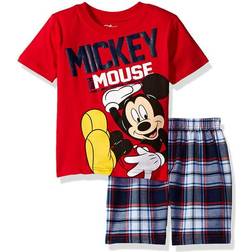 Disney Mickey Mouse Graphic T-shirt and Shorts Set - Red