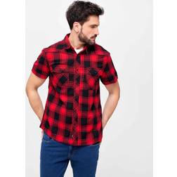 Brandit Checkshirt Halfsleeve black/grey