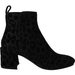 Dolce & Gabbana Womens Leopard Short Boots Spandex