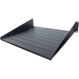 IC Intracom 19" Cantilever Shelf, 2U, 2-Point Front Mount, 400mm Depth, Vented, Max 25kg, Black, Three Year Warranty