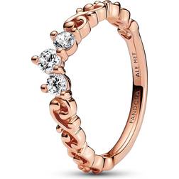 Pandora Regal Swirl Tiara Ring - Rose Gold/Transparent