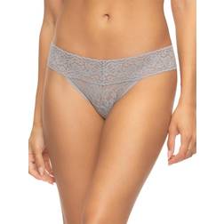 Felina Signature Stretchy Lace Low Rise Thong - Alloy